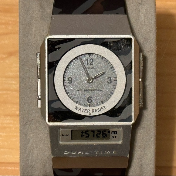 Casio FS-01 Dual Time Film Watch Data Bank Digital Watch 2301 Slim Vintage FS01